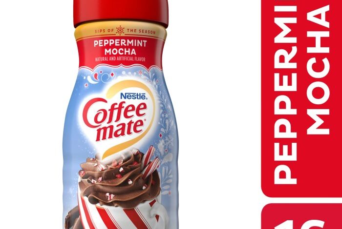 Homemade peppermint coffee creamer