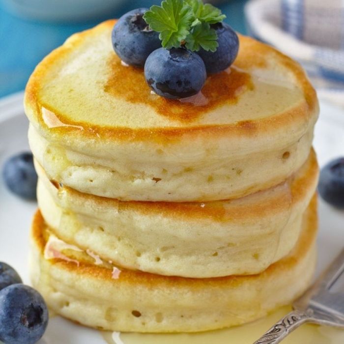 Pancakes fluffy buttermilk justsotasty syrup imaginable edges soaking delicious