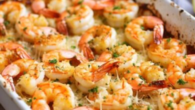 Garlic parmesan baked shrimp