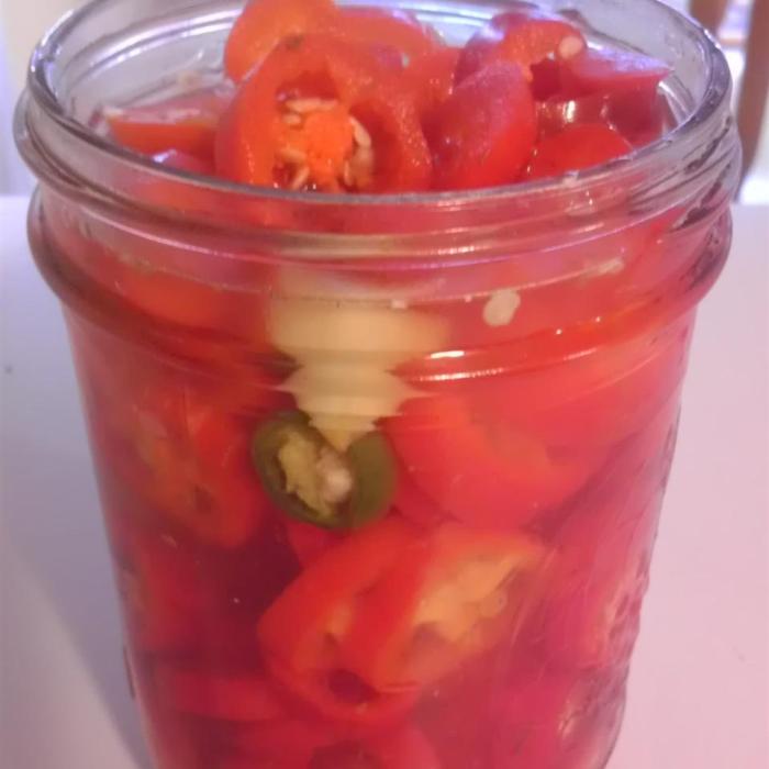 Quick pickled jalapeno rings