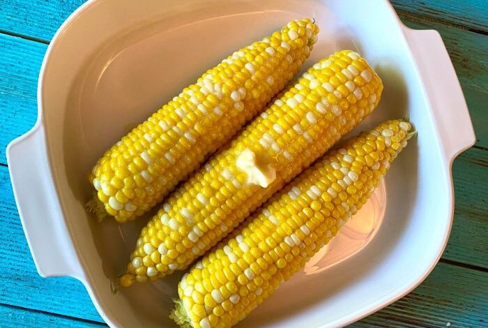 Corn on the cob in the microwave