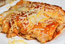 Refried bean and cheese enchiladas