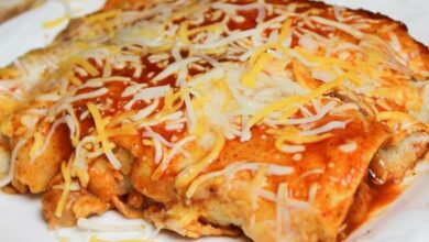 Refried bean and cheese enchiladas