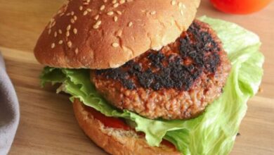 Air fryer vegan burger