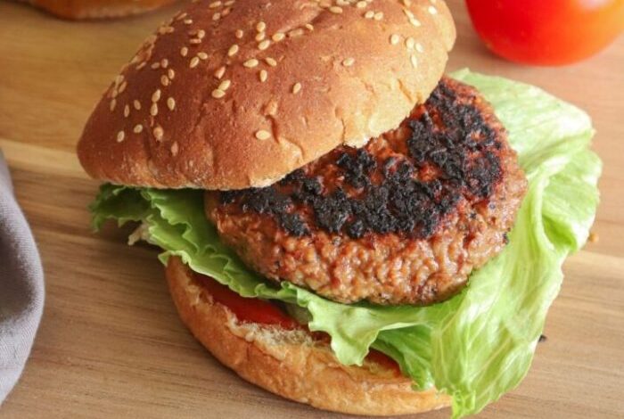 Air fryer vegan burger