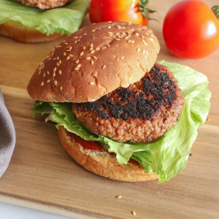 Air fryer vegan burger