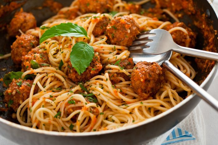 Italian spaghetti sauce with meatballs