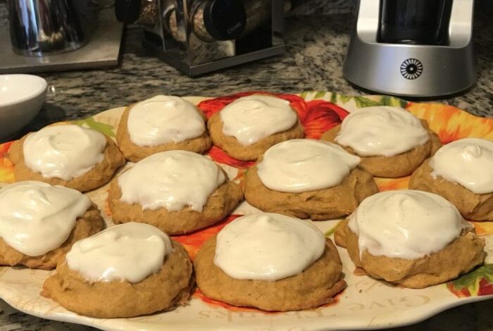 Pumpkin cookies with cream cheese frosting the worlds best