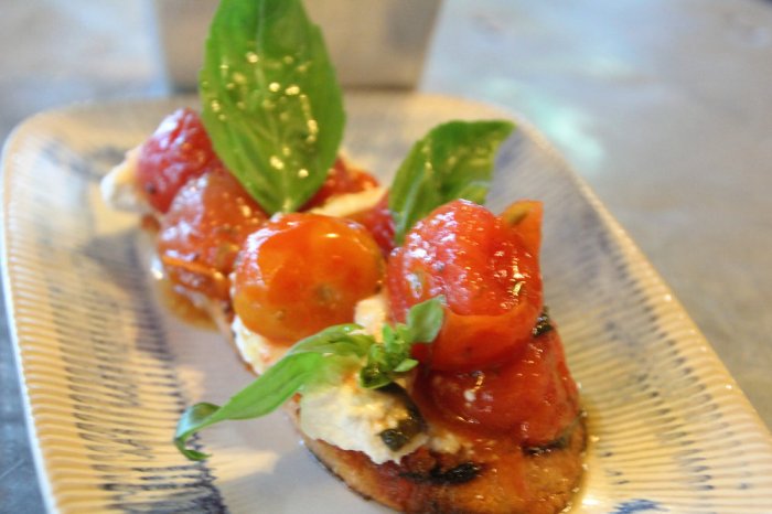 Tomato and ricotta salata bruschetta