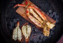 Grilled king crab legs