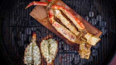 Grilled king crab legs