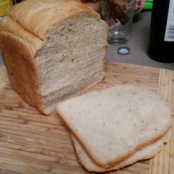 Super easy rosemary bread machine bread