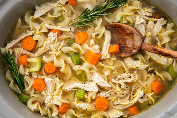 Easy slow cooker chicken noodle soup