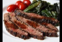 Miso glazed skirt steak