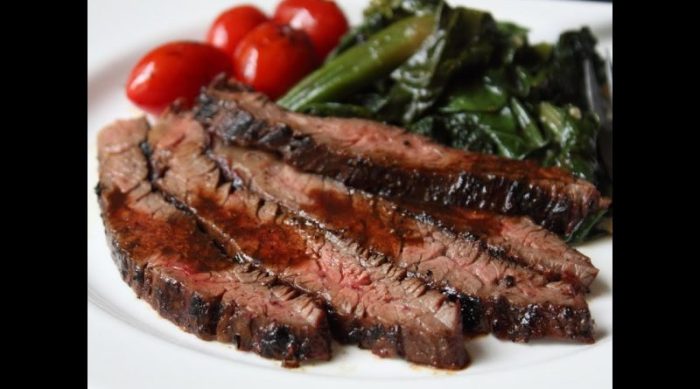 Miso glazed skirt steak