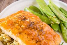 Easy apricot glazed salmon