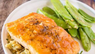 Easy apricot glazed salmon