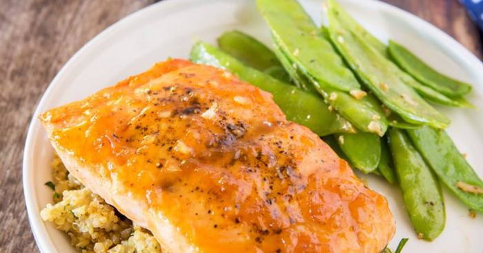 Easy apricot glazed salmon