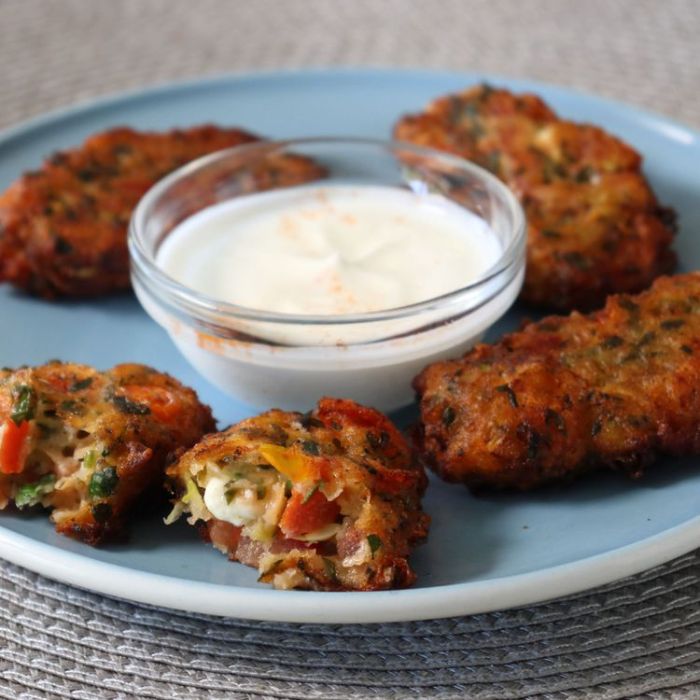 Greek tomato feta fritters domatokeftethes