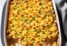 Chicken casserole dressing aunt recipe easy recipes judy justapinch