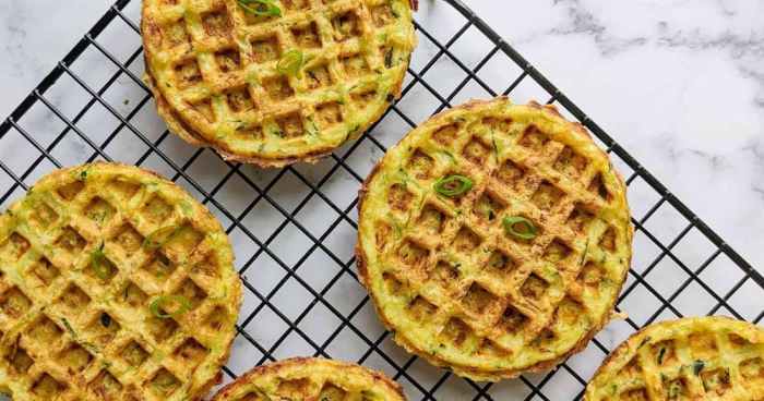 Zucchini waffles green waffles