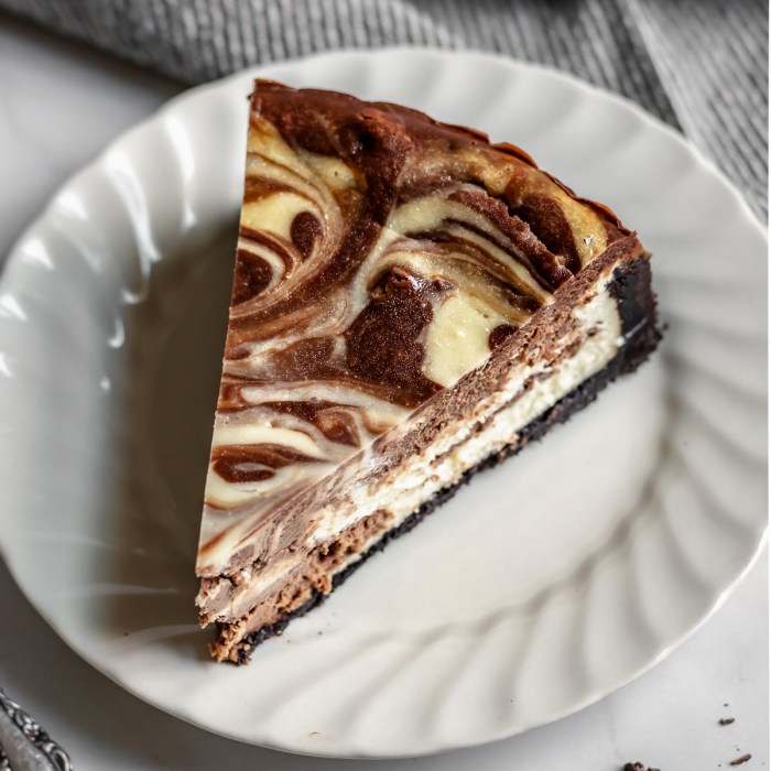 Chocolate almond marble cheesecake