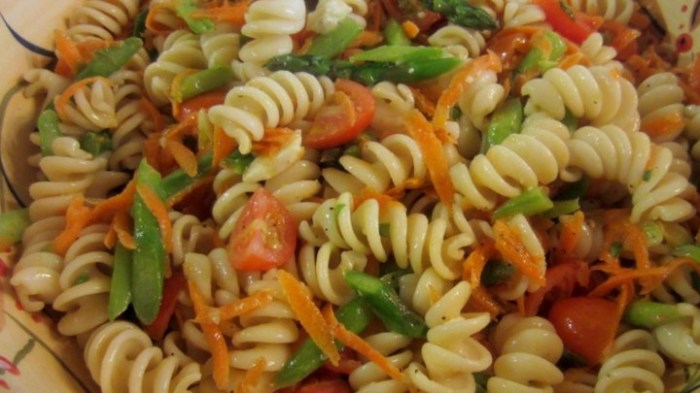 Whole wheat rotini pasta salad