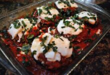 Italian baked eggplant with parmesan parmigiana di melanzane