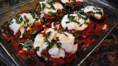 Italian baked eggplant with parmesan parmigiana di melanzane