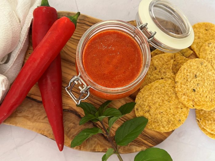 Easy blender red pepper sauce