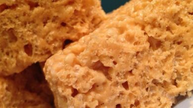 Caramel crispy rice treats