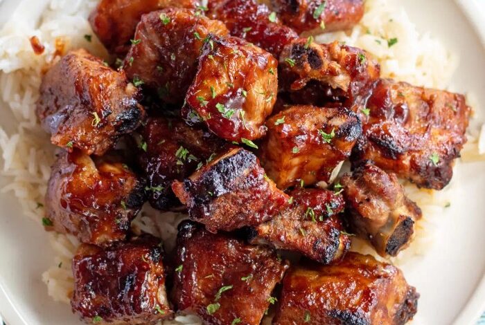 Oven baked barbecue rib tips