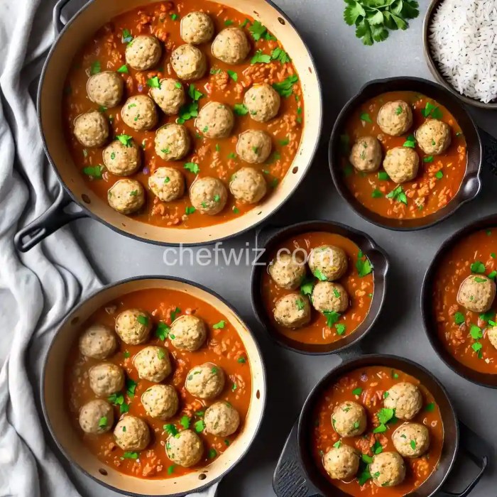 Turkey and rice meatballs albondigas