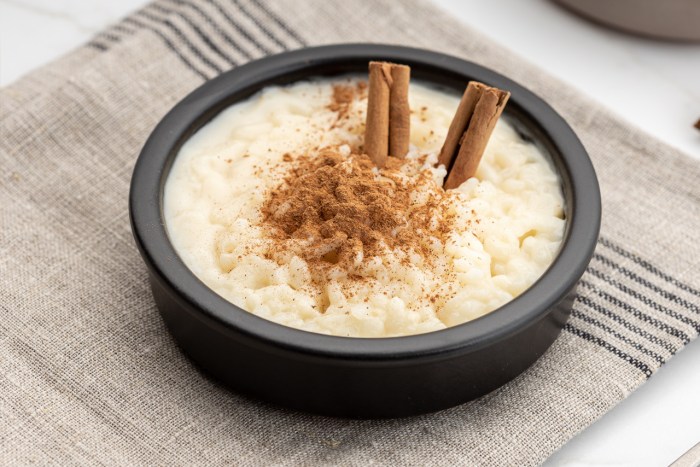 Grandmas baked rice pudding with meringue