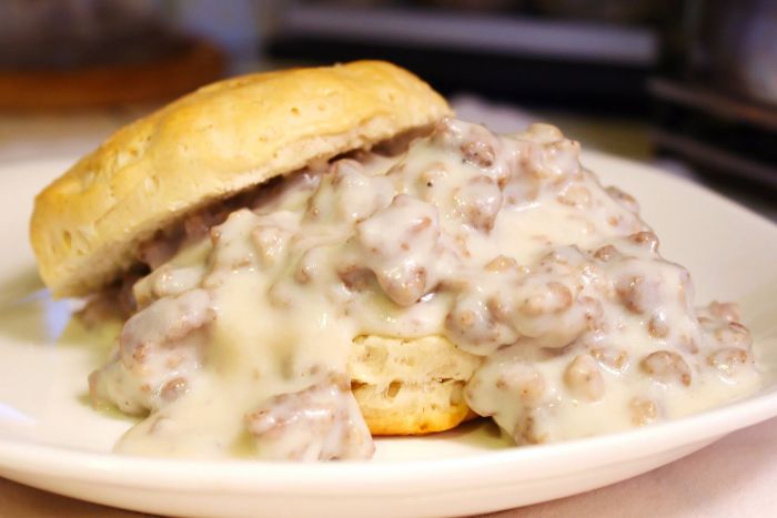 Sausage biscuits and gravy