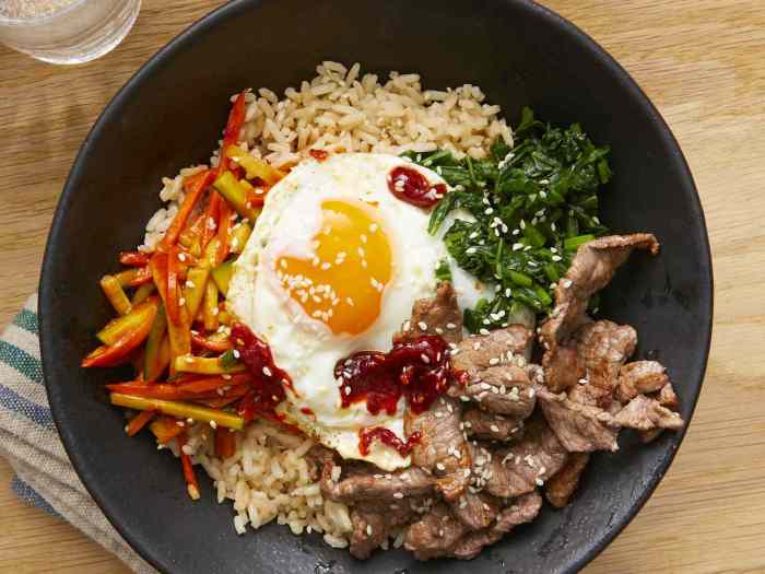 Bibimbap korean rice with mixed vegetables