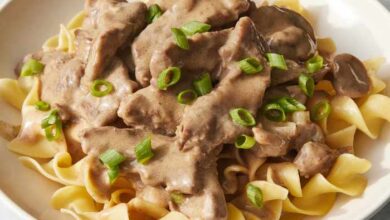 Cream cheese steak stroganoff