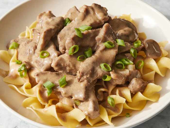 Cream cheese steak stroganoff