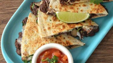 Mushroom and black bean quesadillas