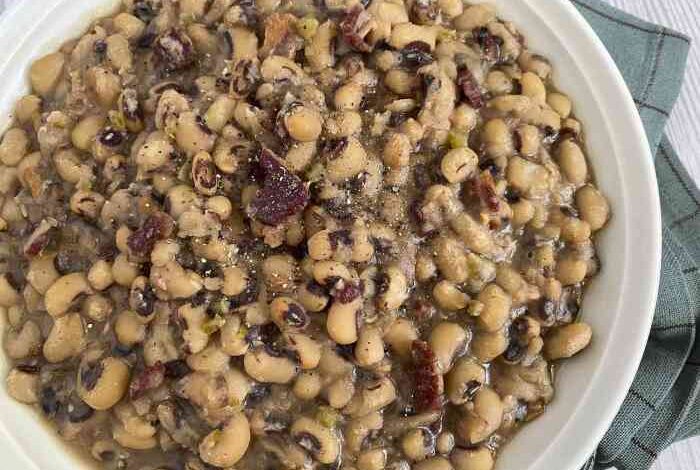 Black eyed peas with bacon