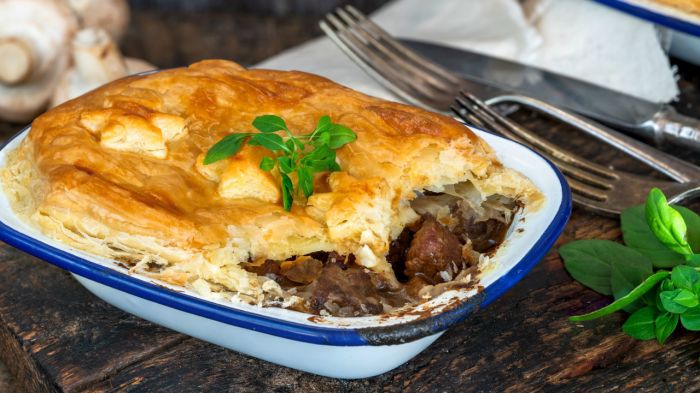 Beef mushroom and guinness pie