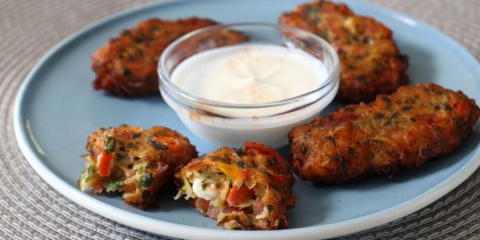 Greek tomato feta fritters domatokeftethes