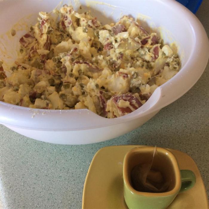 Bacon and eggs potato salad