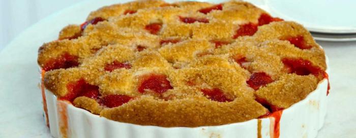 Raspberry and strawberry buckle