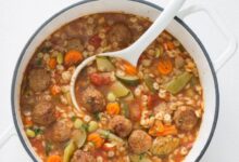 Hearty italian meatball soup