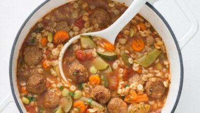 Hearty italian meatball soup