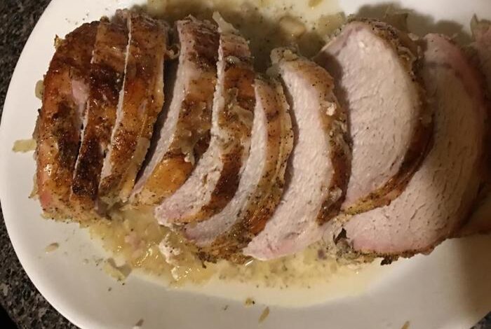 Pork loin apples and sauerkraut