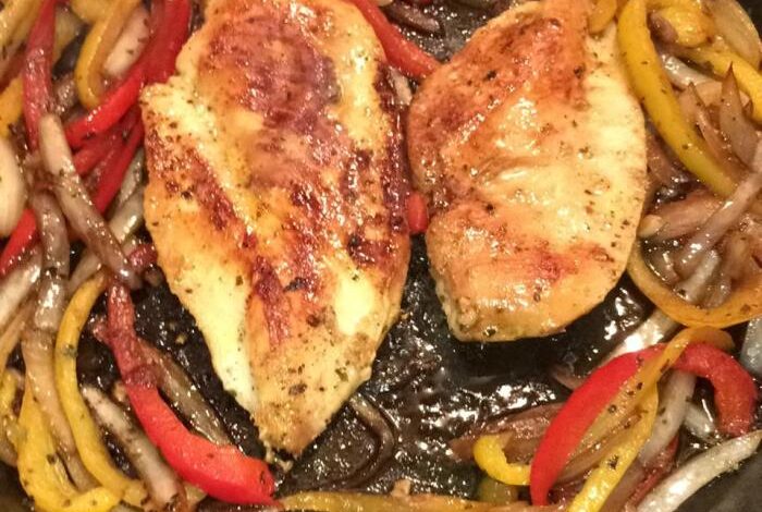 Chicken and peppers with balsamic vinegar