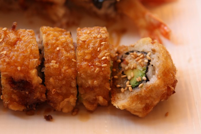 Deep fried california roll rice balls