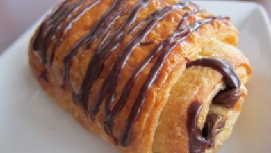 Pain au chocolat chocolate filled croissant